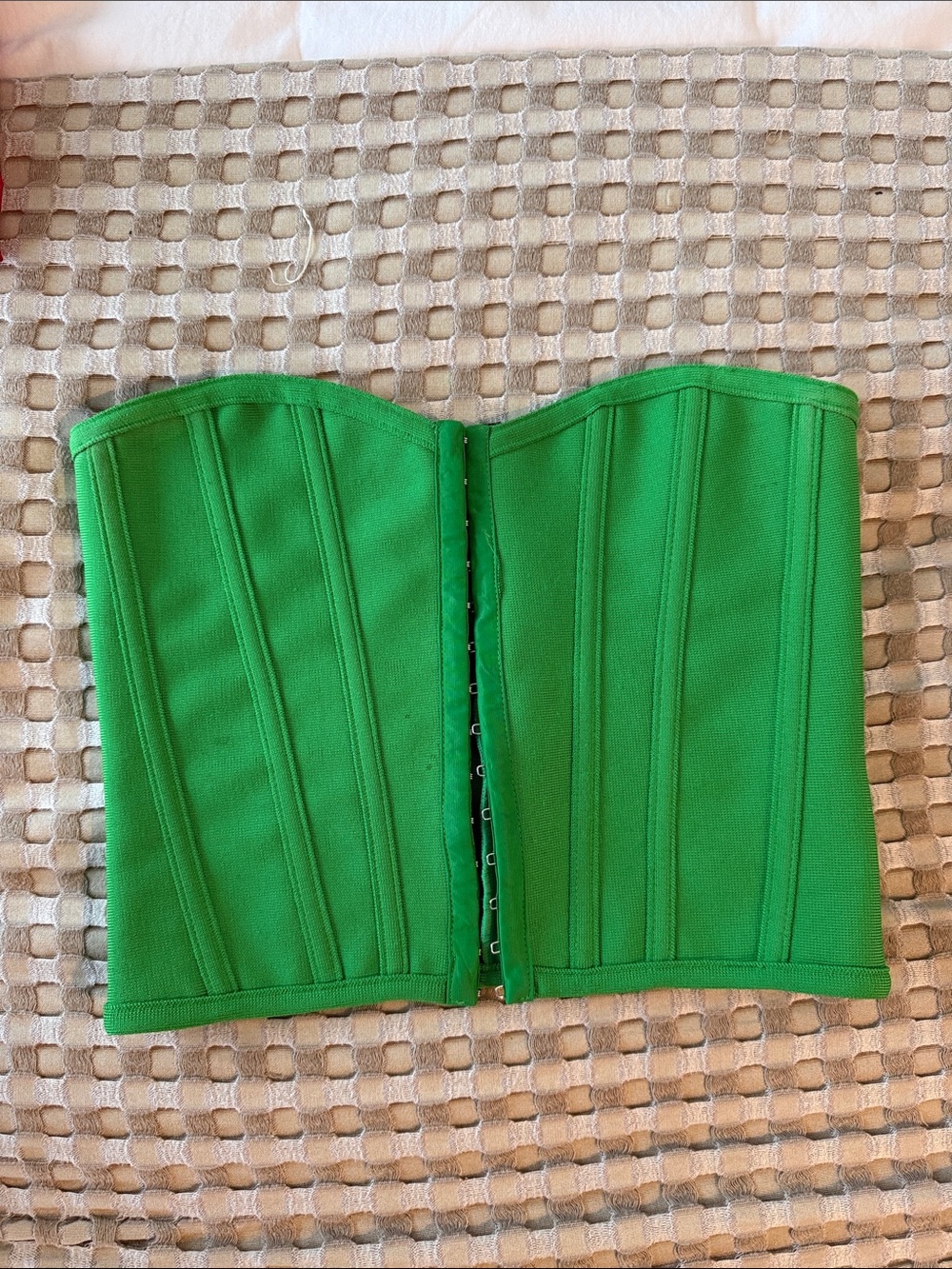 Green corset crop top